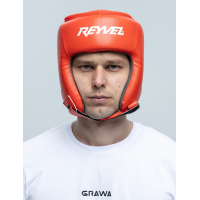 Шлем боксёрский открытый Reyvel, цвет красный